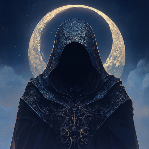 月を背にしたMoonveil Atelierの象徴的な人物